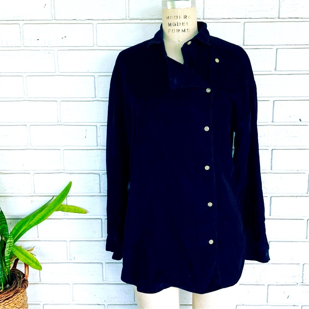 Orman Shirtmakers Vintage 70’s Black Courdurory Long Sleeve Western Shirt 8